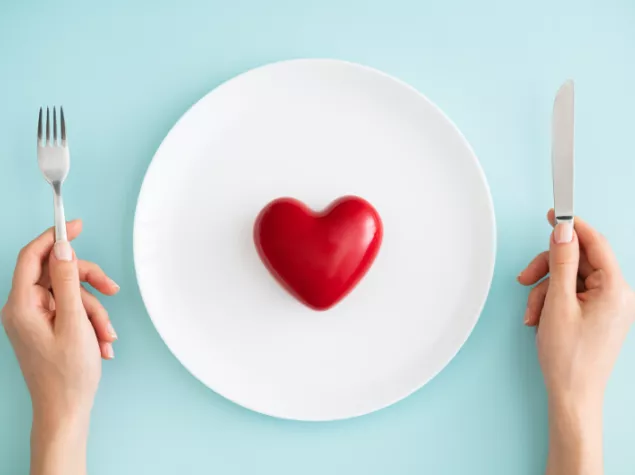 Heart shape on a plate