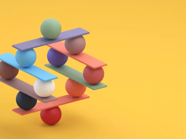 Balancing balls and blocks