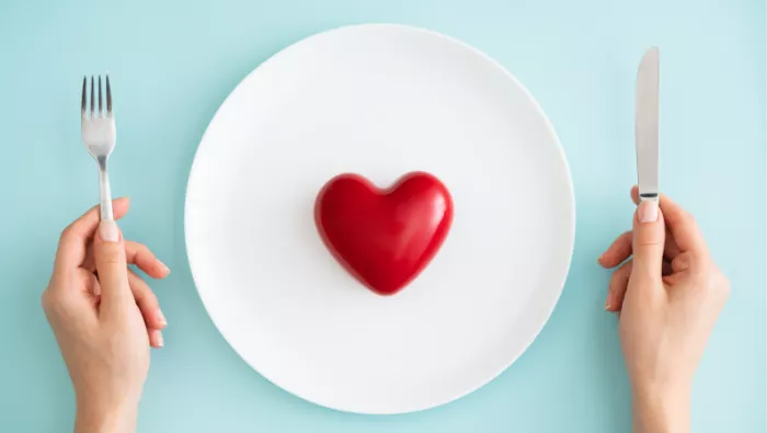 Heart shape on a plate