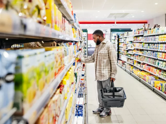 Man in shopping aisle