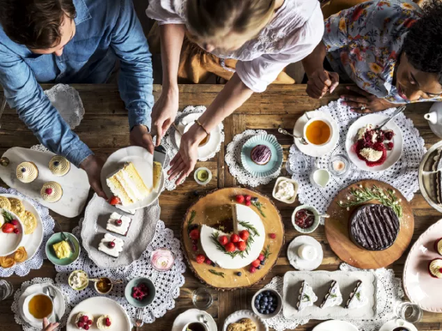 Friends at tea party