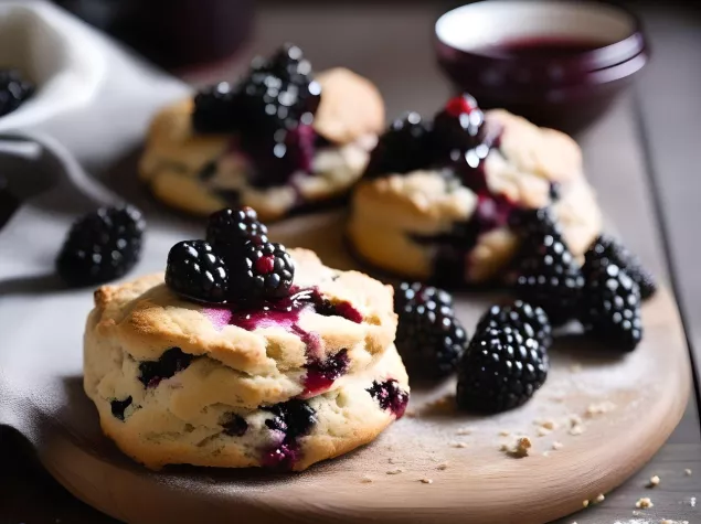 Scones and blackberries