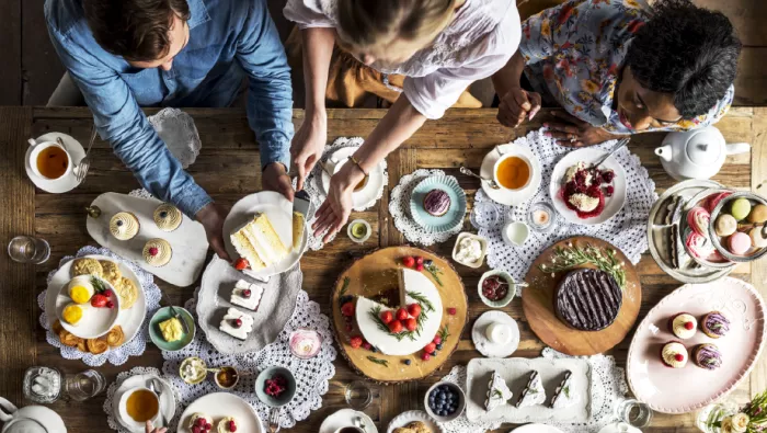 Friends at tea party