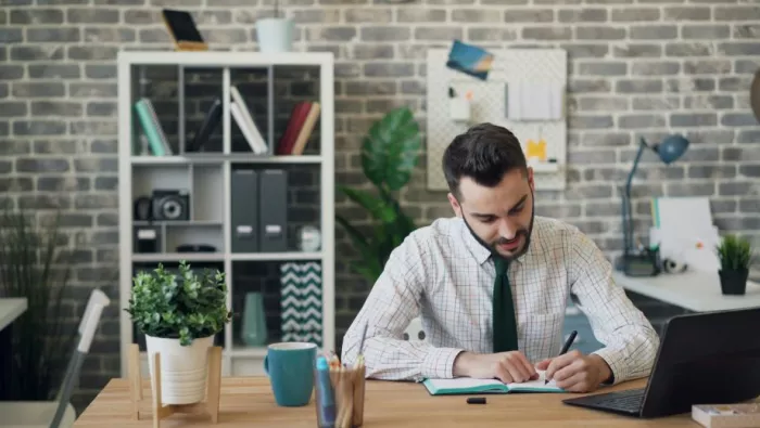 Man at desk