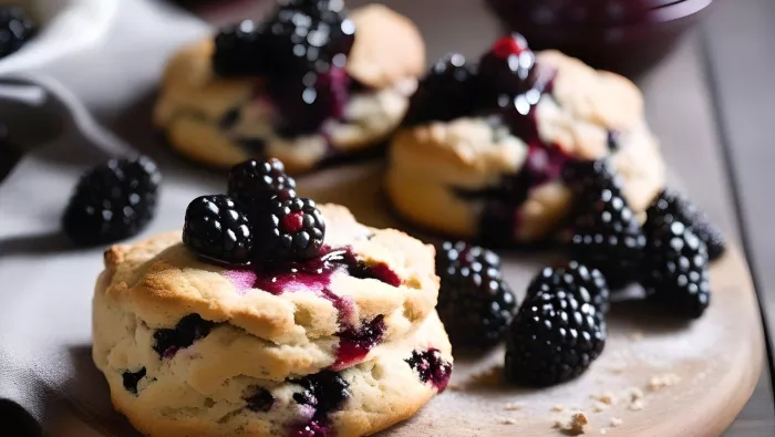 Scones and blackberries