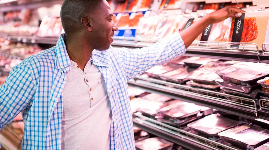 Man choosing protein