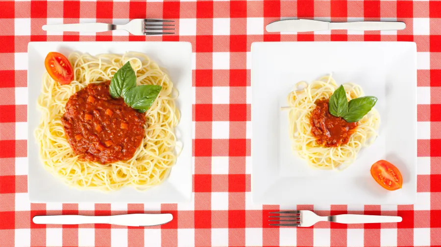 Large and small portions